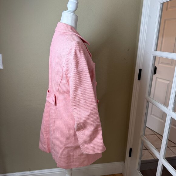 Vintage INC Pink Double Breasted Long Line Blazer Coat jacket Pink Size Large - Picture 8 of 11